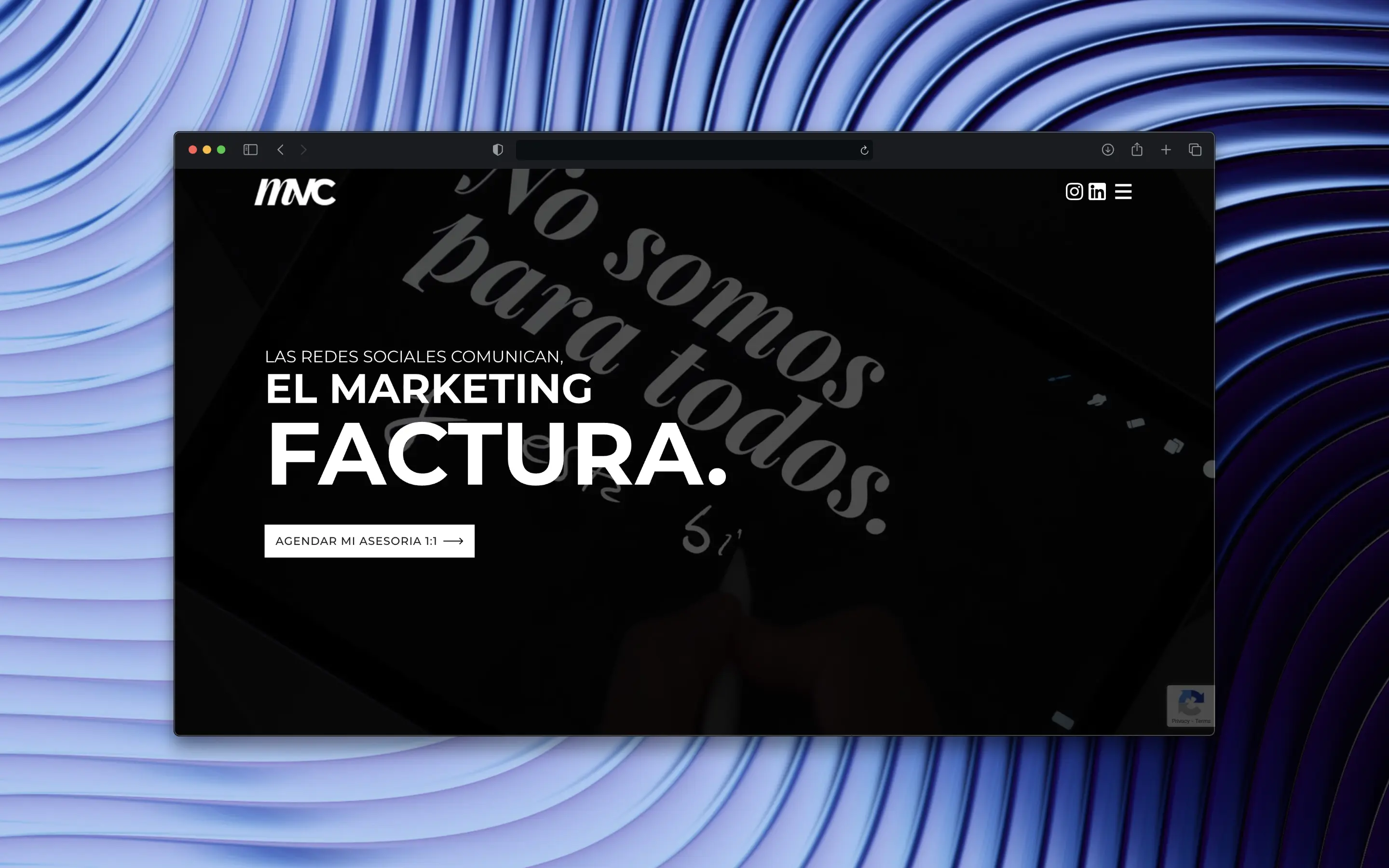 Screenshot of MVC - Marketing project showing the website interface